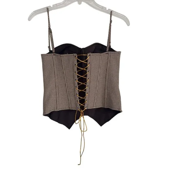 GUIZIO Edith Corset in Cafe Medium New Womens Sleeveless Tank Top